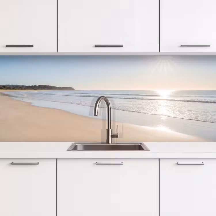 Zee - Zon - Zand keuken achterwand 2 middel -3d