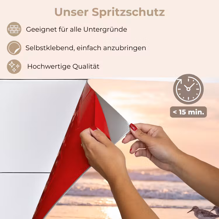 Zee - Vogels - Strand keuken achterwand spatscherm klein -spatscherm_DE