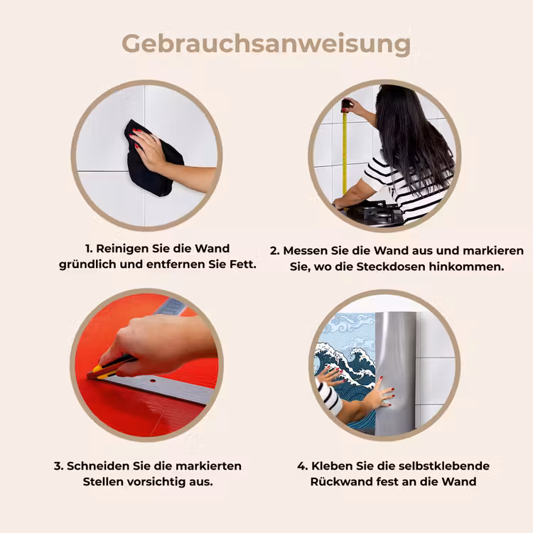 Zee - Golven - Japans - Natuur - Blauw keuken achterwand 2 middel -gebruiksaanwijzing_DE