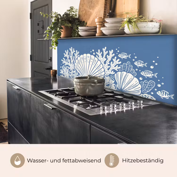Zeeleven - Koraal - Schelp - Vis - Illustratie - Onderwater keuken achterwand 2 middel -usp_DE