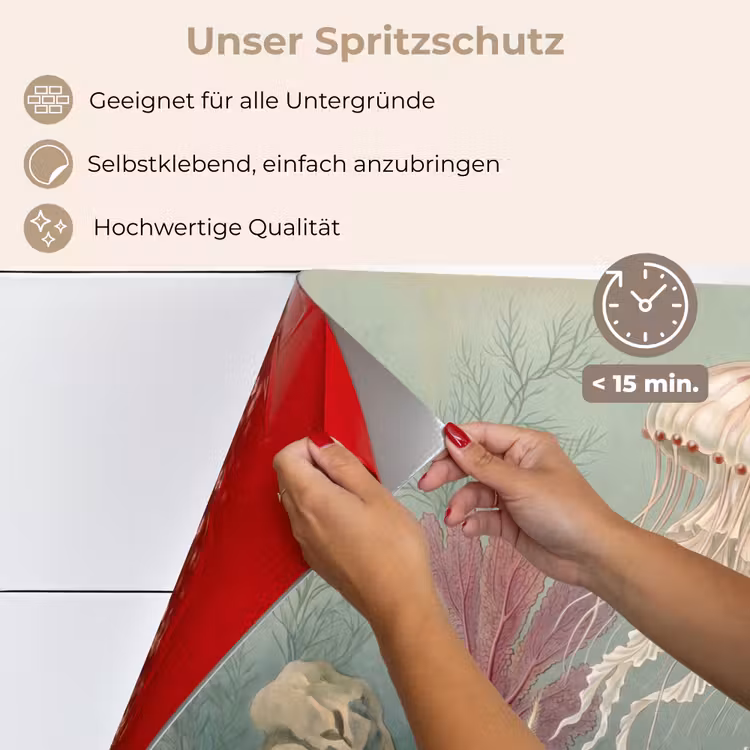 Zeeleven - Kwal - Onderwater - Illustratie - Beige keuken achterwand spatscherm klein -spatscherm_DE