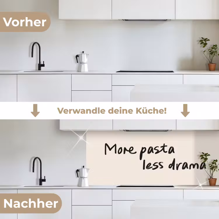 More pasta less drama keuken achterwand 2 middel -voor-na_DE