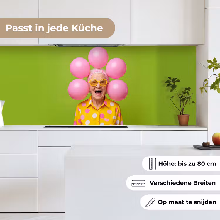 Mens - Ballonnen - Feest - Kleurrijk - Roze keuken achterwand 2 middel -sfeer4_DE