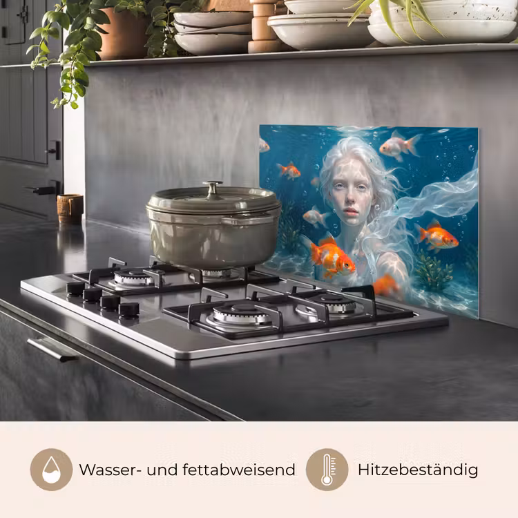 Mens - Onderwater - Vis - Modern - Blauw keuken achterwand spatscherm klein -usp_DE