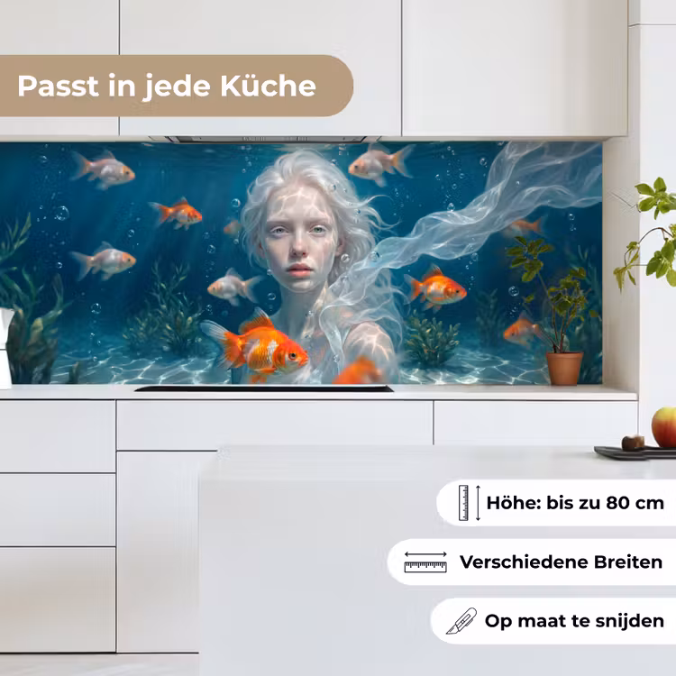 Mens - Onderwater - Vis - Modern - Blauw keuken achterwand 2 middel -sfeer4_DE