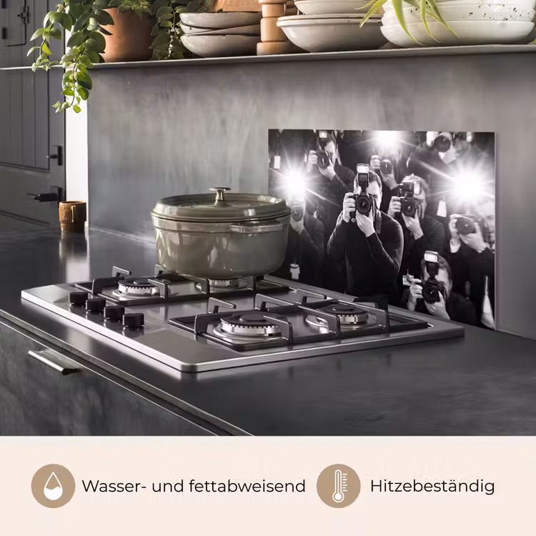 Mensen - Camera - Flitslicht - Zwart-wit - Media keuken achterwand spatscherm klein -usp_DE