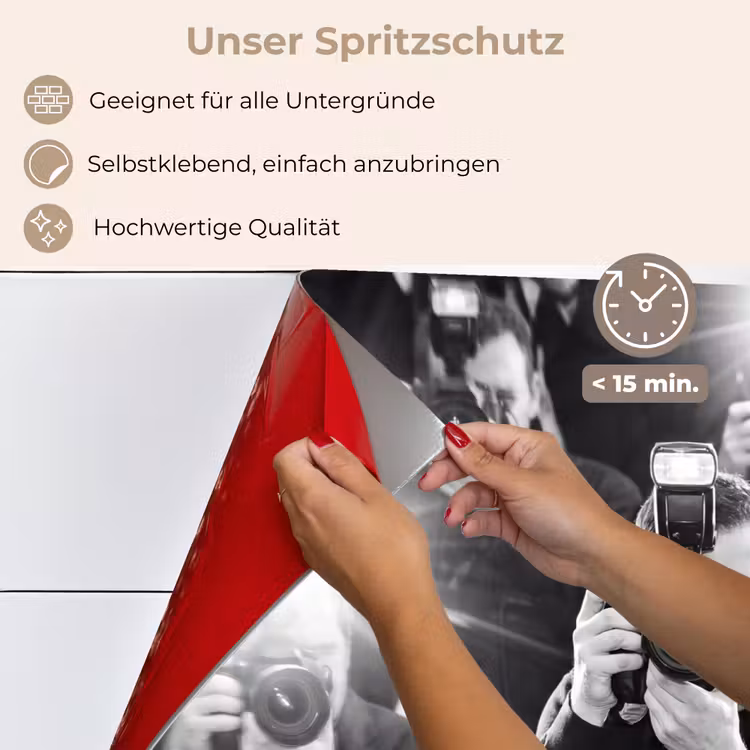 Mensen - Camera - Flitslicht - Zwart-wit - Media keuken achterwand spatscherm klein -spatscherm_DE