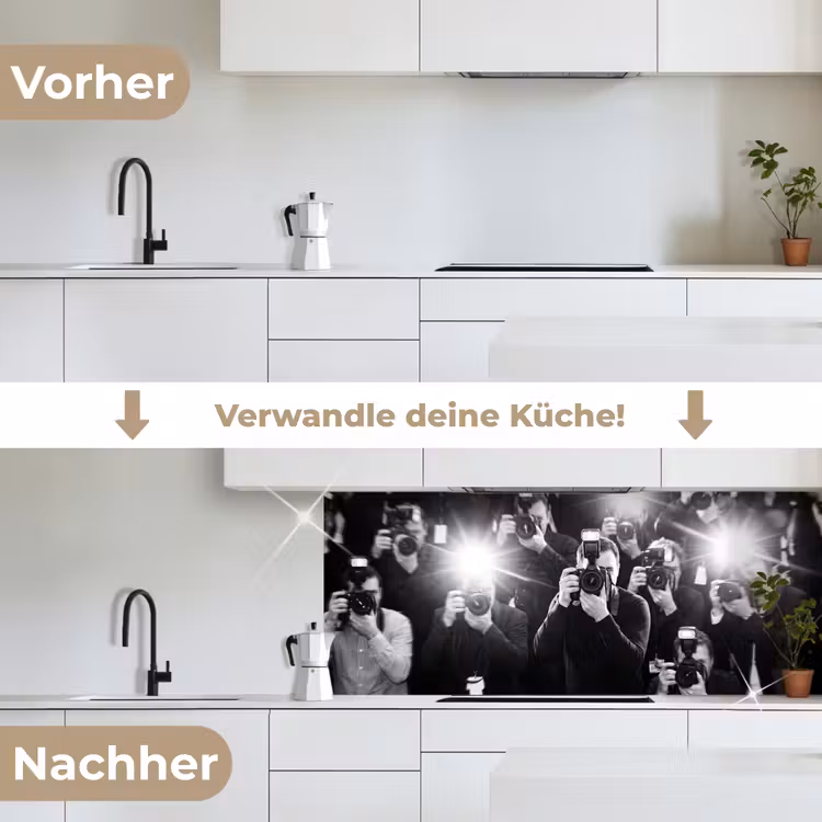 Mensen - Camera - Flitslicht - Zwart-wit - Media keuken achterwand 2 middel -voor-na_DE
