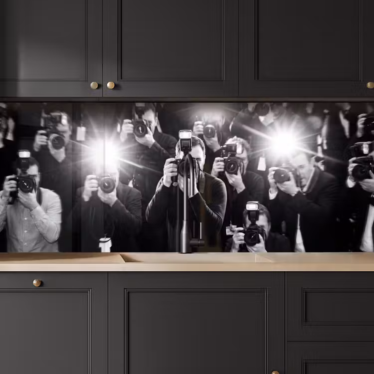 Mensen - Camera - Flitslicht - Zwart-wit - Media keuken achterwand 2 middel -sfeer1