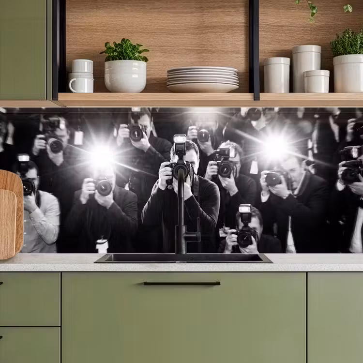 Mensen - Camera - Flitslicht - Zwart-wit - Media keuken achterwand 2 middel -sfeer3