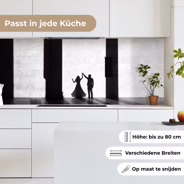 Mensen - Schaduw - Dans - Zwart-wit - Liefde keuken achterwand 2 middel -sfeer4_DE