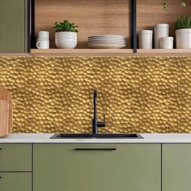 Metaal - Dynamisch - Goud keuken achterwand 2 middel 871 -sfeer3