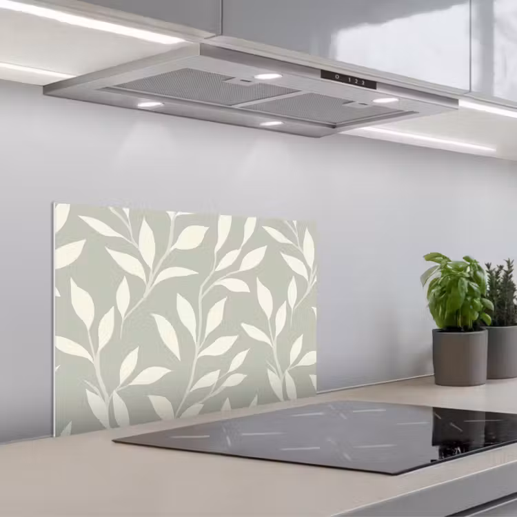 Minimalistisch - Patroon - Groen keuken achterwand spatscherm klein 900 -3d_schuin