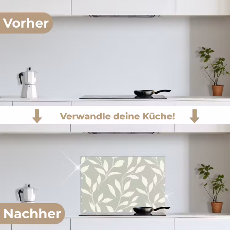 Minimalistisch - Patroon - Groen keuken achterwand spatscherm klein 900 -voor_na_DE