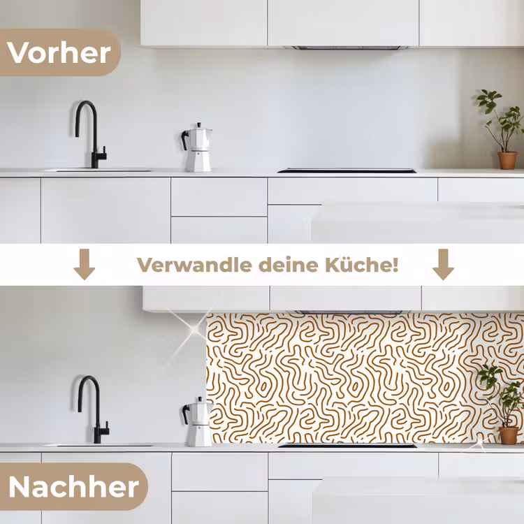 Minimalistisch - Patroon - Terracotta keuken achterwand 2 middel 871 -voor-na_DE
