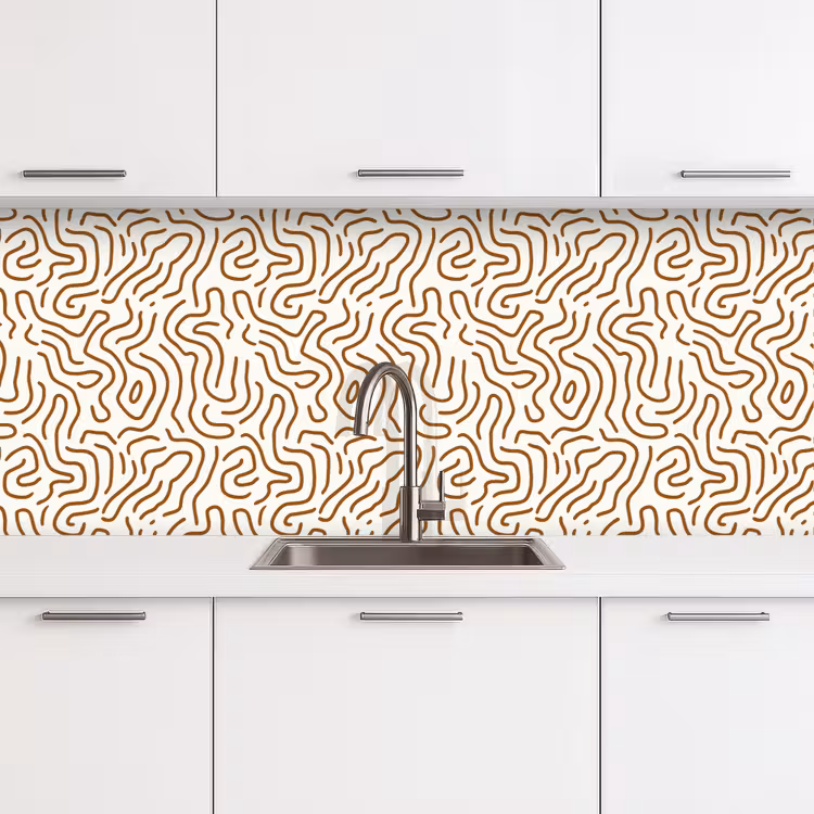Minimalistisch - Patroon - Terracotta keuken achterwand 2 middel 871 -3d