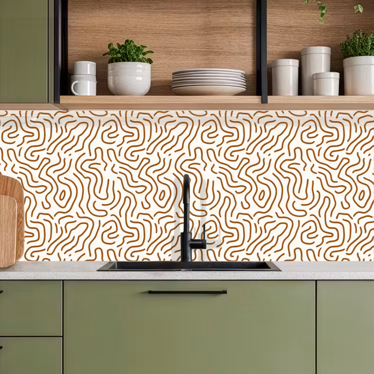 Minimalistisch - Patroon - Terracotta keuken achterwand 2 middel 871 -sfeer3