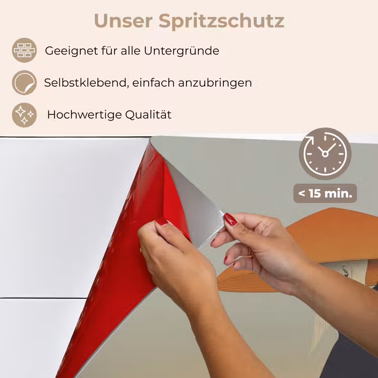 Minimalistisch - Silhouet - Oranje keuken achterwand spatscherm klein -spatscherm_DE