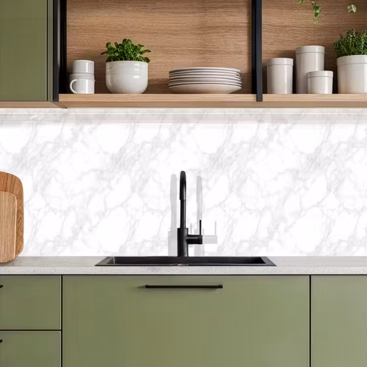Minimalistisch - Wit - Grijze aders keuken achterwand 2 middel 871 -sfeer3