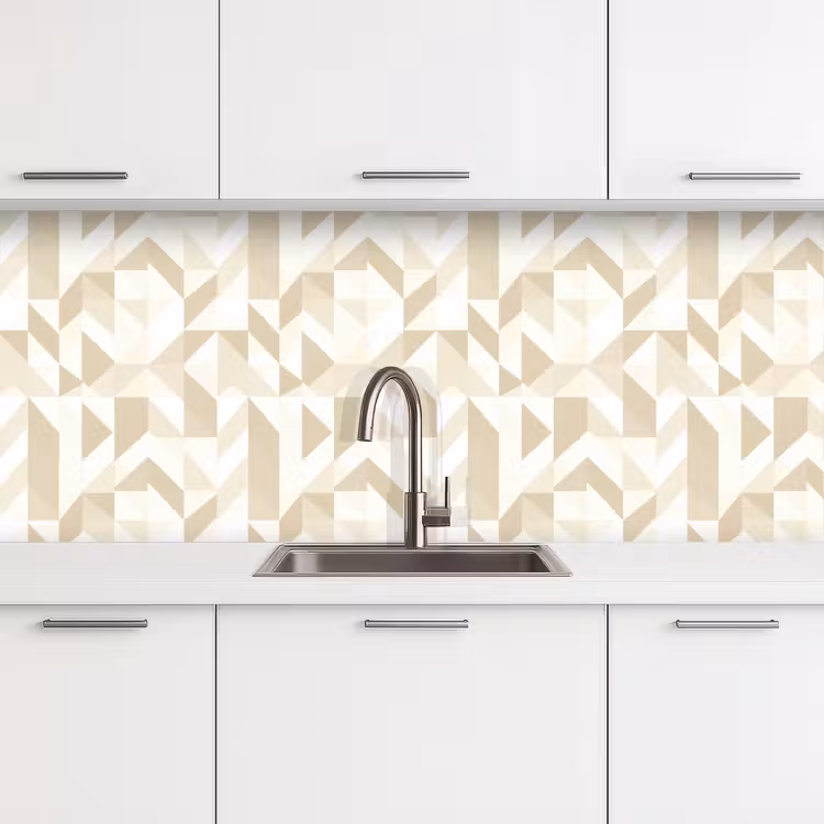 Modern - Abstract - Beige keuken achterwand 2 middel 871 -3d