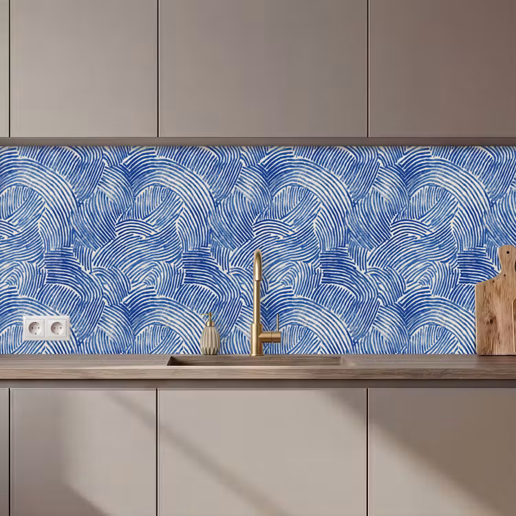 Modern - Abstract - Blauw keuken achterwand 2 middel 871 zz_3dshopping