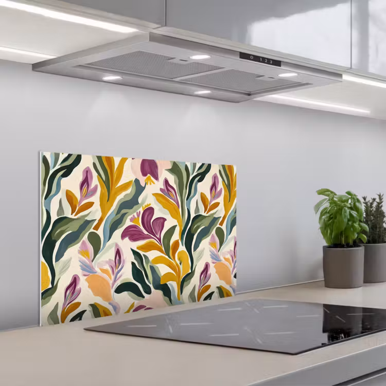 Modern - Abstract - Kleurrijk keuken achterwand spatscherm klein 900 -3d_schuin