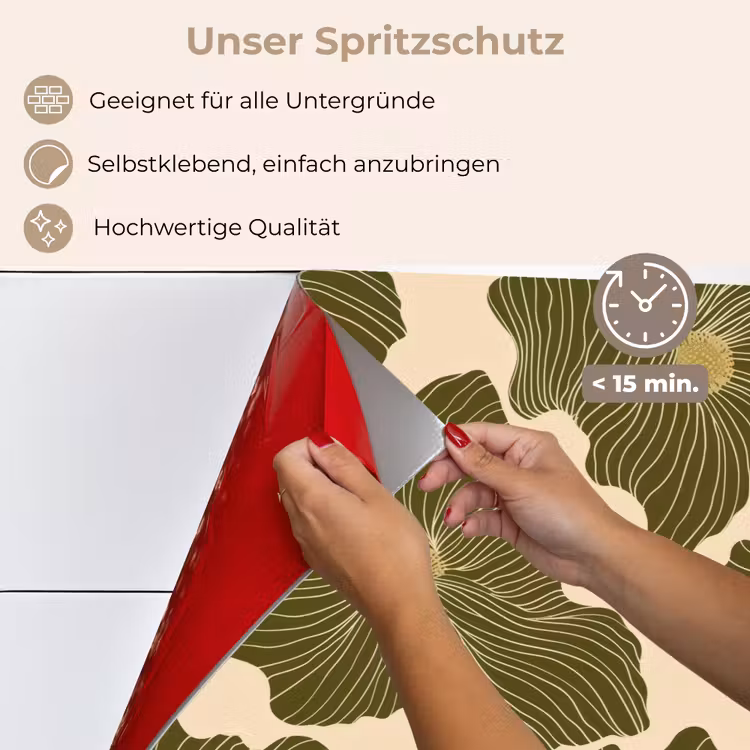Modern - Abstract - Groen keuken achterwand spatscherm klein 900 -spatscherm_DE