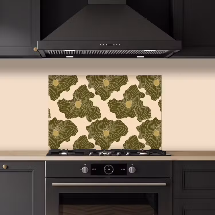 Modern - Abstract - Groen keuken achterwand spatscherm klein 900 -sfeer1