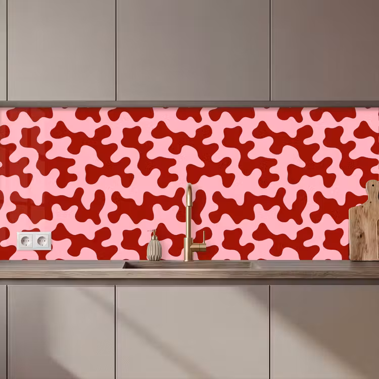 Modern - Abstract - Rood keuken achterwand 2 middel 871 zz_3dshopping