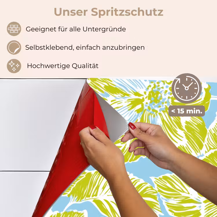 Modern - Bloemen - Groen keuken achterwand spatscherm klein 900 -spatscherm_DE