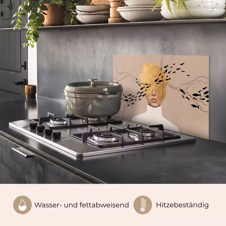 Modern - Vrouw - Goud keuken achterwand spatscherm klein -usp_DE