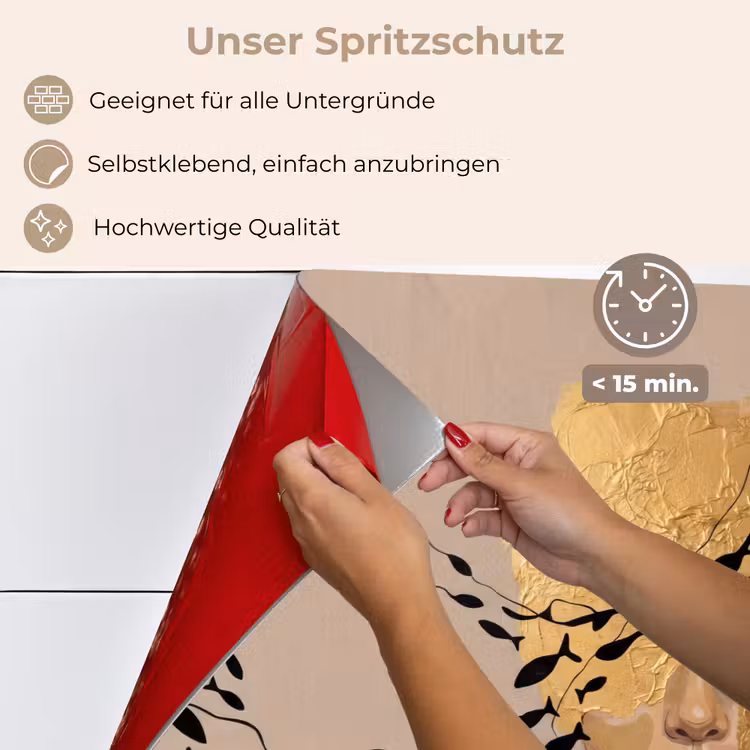 Modern - Vrouw - Goud keuken achterwand spatscherm klein -spatscherm_DE