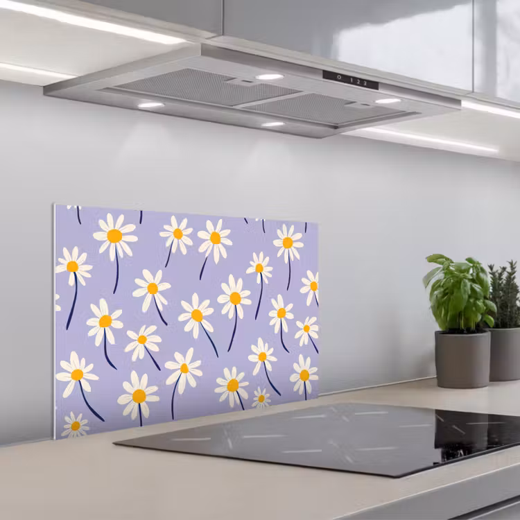 Modern - Madelief - Paars keuken achterwand spatscherm klein 900 -3d_schuin
