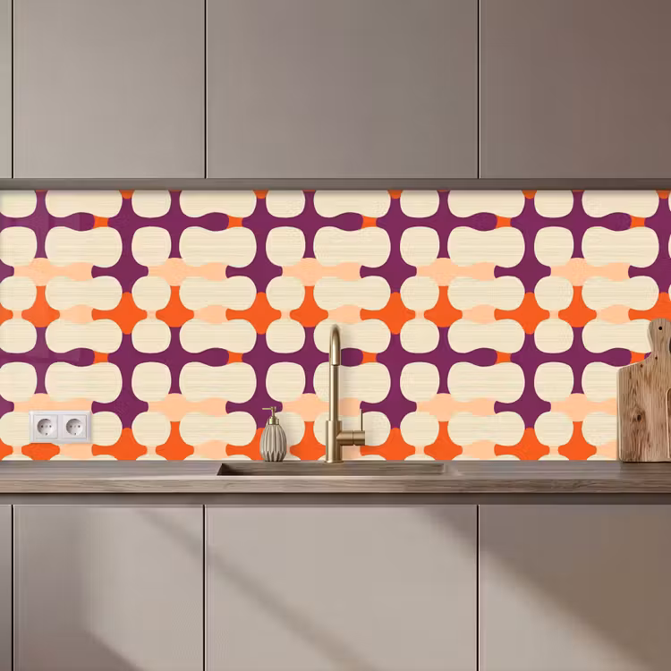 Modern - Patroon - Kleurrijk keuken achterwand 2 middel 871 zz_3dshopping