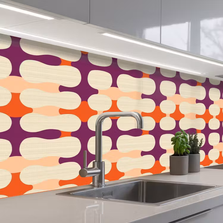 Modern - Patroon - Kleurrijk keuken achterwand 2 middel 871 -3d_schuin