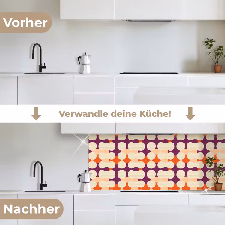 Modern - Patroon - Kleurrijk keuken achterwand 2 middel 871 -voor-na_DE