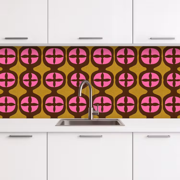 Modern - Patroon - Roze keuken achterwand 2 middel 871 -3d