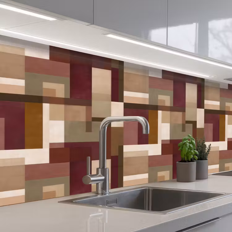 Modern - Geometrie - Kleurrijk keuken achterwand 2 middel 871 -3d_schuin