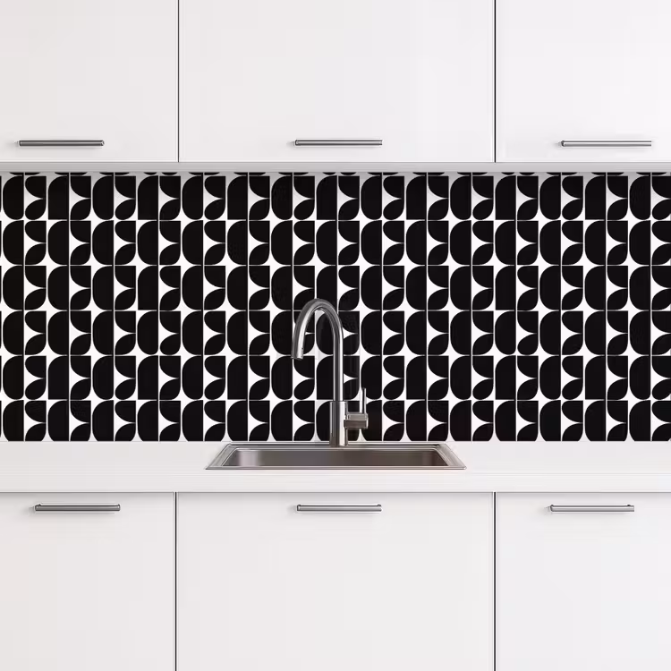 Modern - Geometrisch - Zwart keuken achterwand 2 middel 871 -3d
