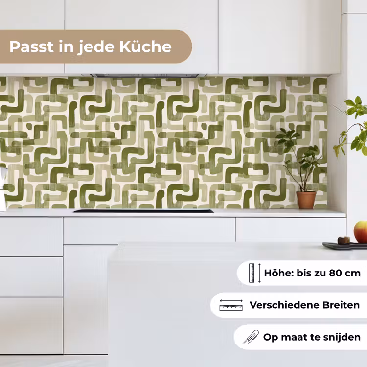 Modern - Grafisch - Groen keuken achterwand 2 middel 871 -sfeer4_DE