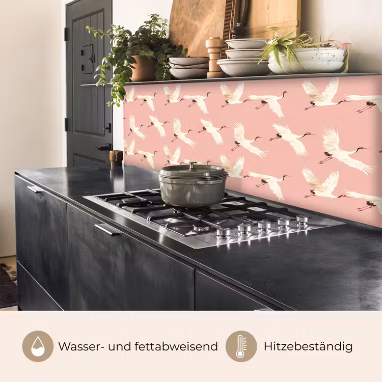 Modern - Kraanvogels - Roze keuken achterwand 2 middel 871 -usp_DE