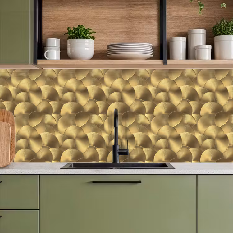 Modern - Cirkel - Goud keuken achterwand 2 middel 871 -sfeer3