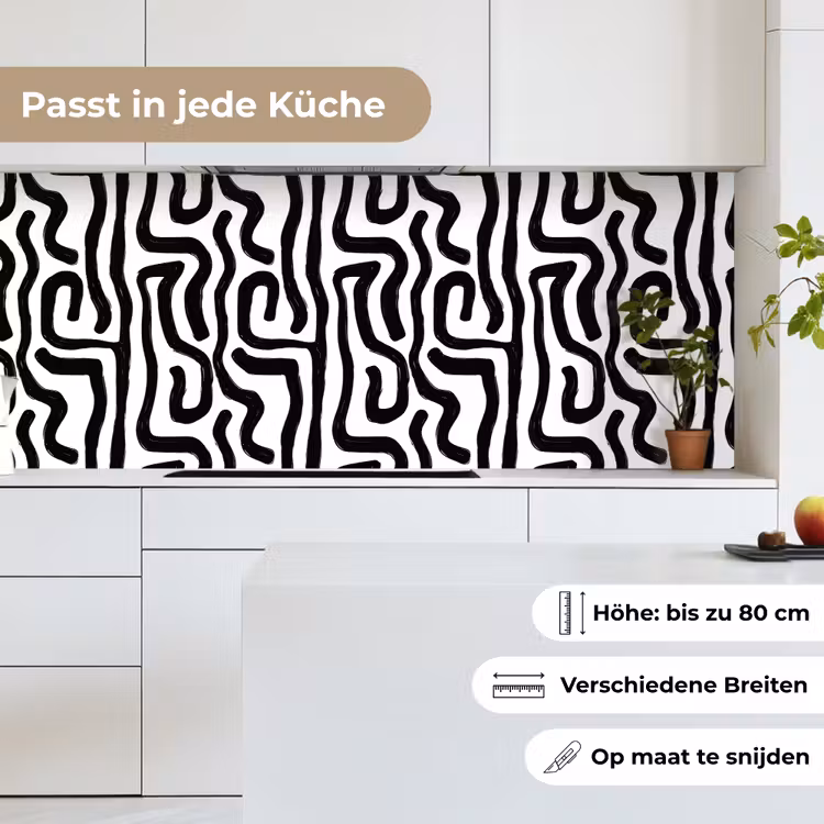 Modern - Lijnen - Zwart keuken achterwand 2 middel 871 -sfeer4_DE