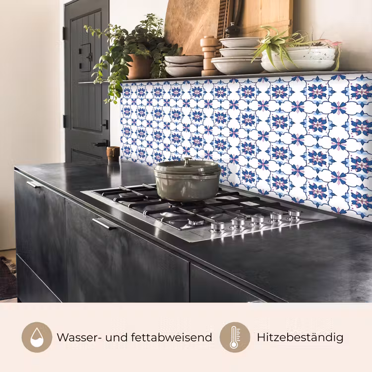 Modern - Patroon - Blauw - Roze keuken achterwand 2 middel 871 -usp_DE