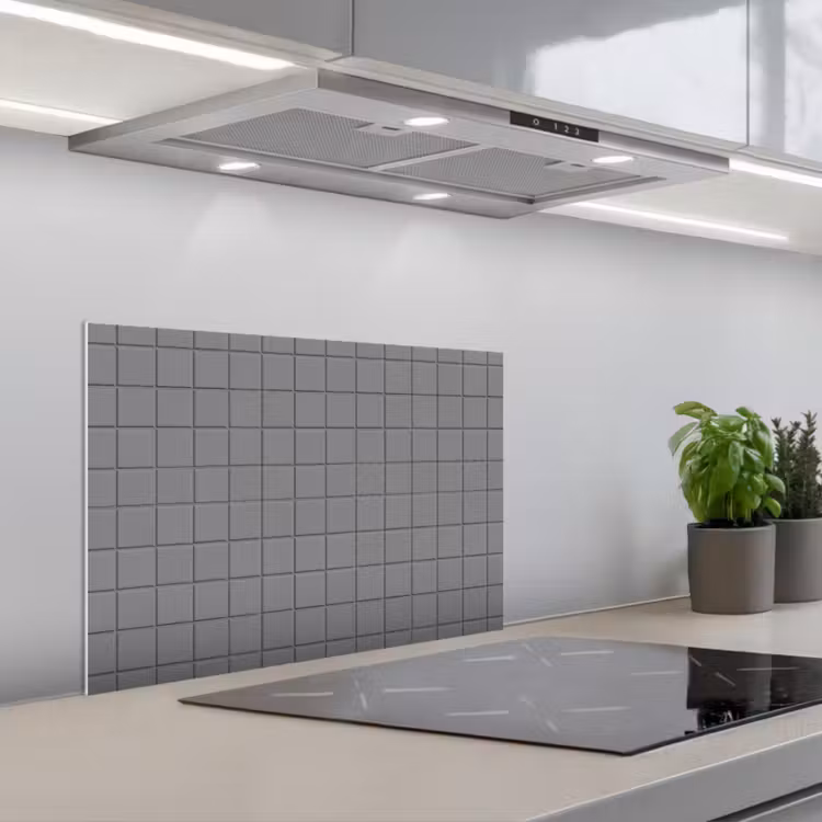 Modern - Patroon - Grijs keuken achterwand spatscherm klein 900 -3d_schuin