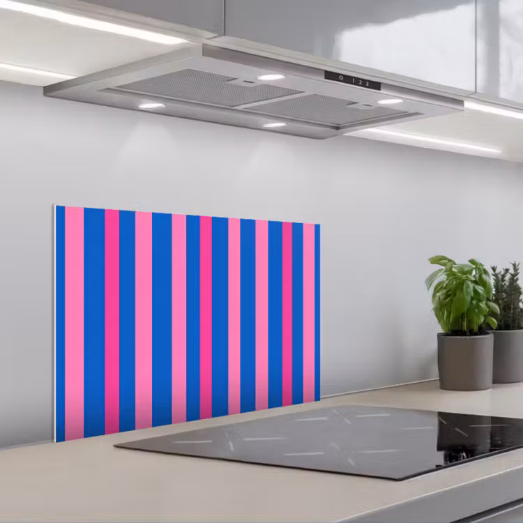 Modern - Optisch - Roze keuken achterwand spatscherm klein 900 -3d_schuin