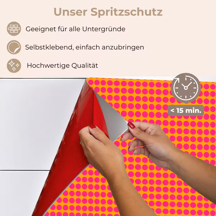 Modern - Stippen - Oranje keuken achterwand spatscherm klein 900 -spatscherm_DE