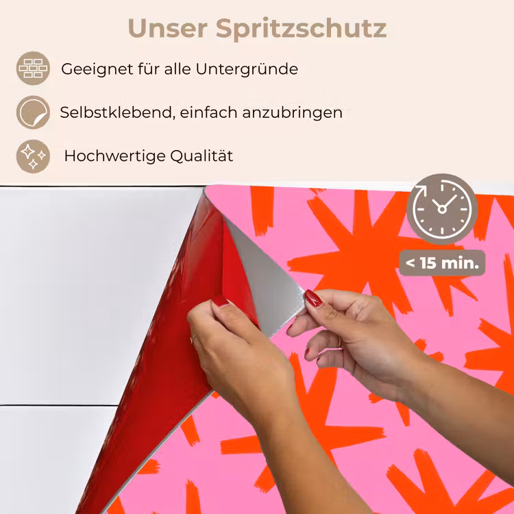Modern - Sterren - Roze keuken achterwand spatscherm klein 900 -spatscherm_DE