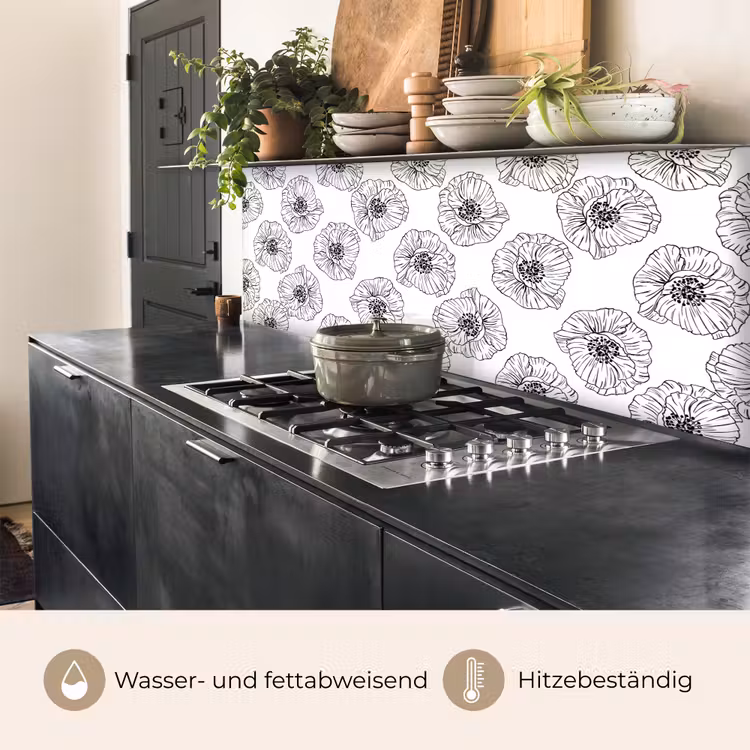 Klaproos - Bloemen - Design keuken achterwand 2 middel 871 -usp_DE