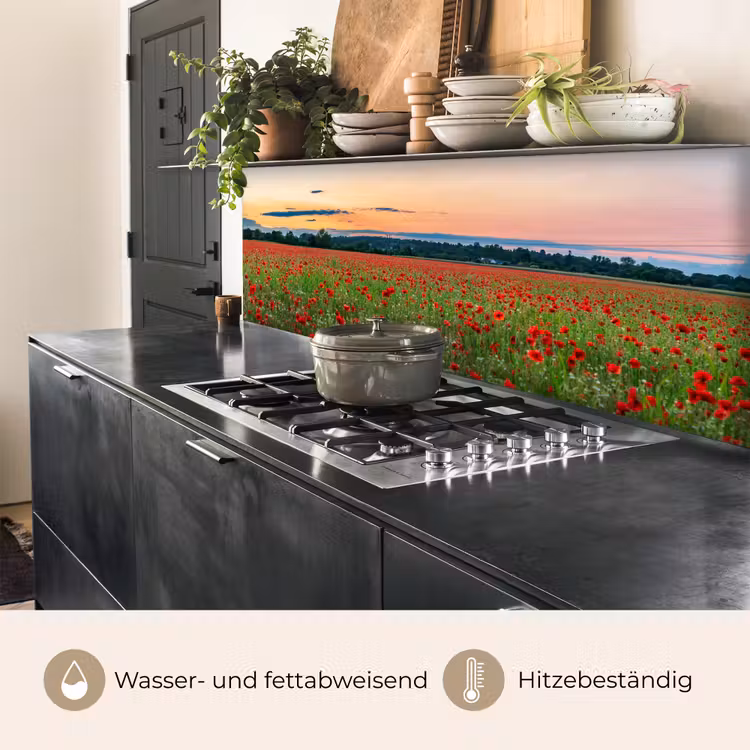 Klaprozen - Landschap - Rood - Bloemen keuken achterwand 2 middel -usp_DE